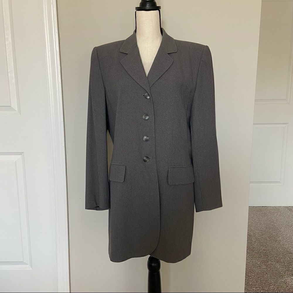 Vintage Gray Blazer and Skirt Suit